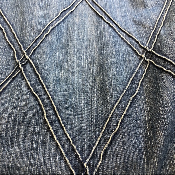 Vintage Sketchers Denim Dress Jumper Size 8 Argyle Texture Great piece!! - Picture 3 of 10